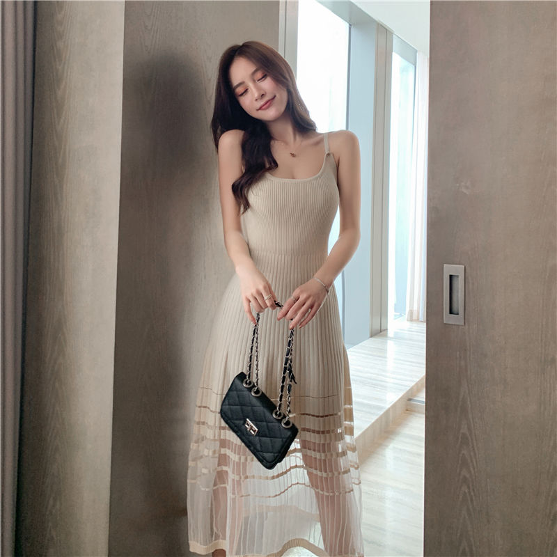 Đầm 2 Dây Chữ A Phối Lưới Thời Trang Cho Nữ | BigBuy360 - bigbuy360.vn
