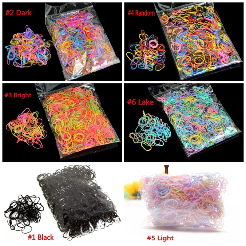 Set 500 Dây Thun Buộc Tóc Co Giãn Nhiều Màu Sắc Thời Trang