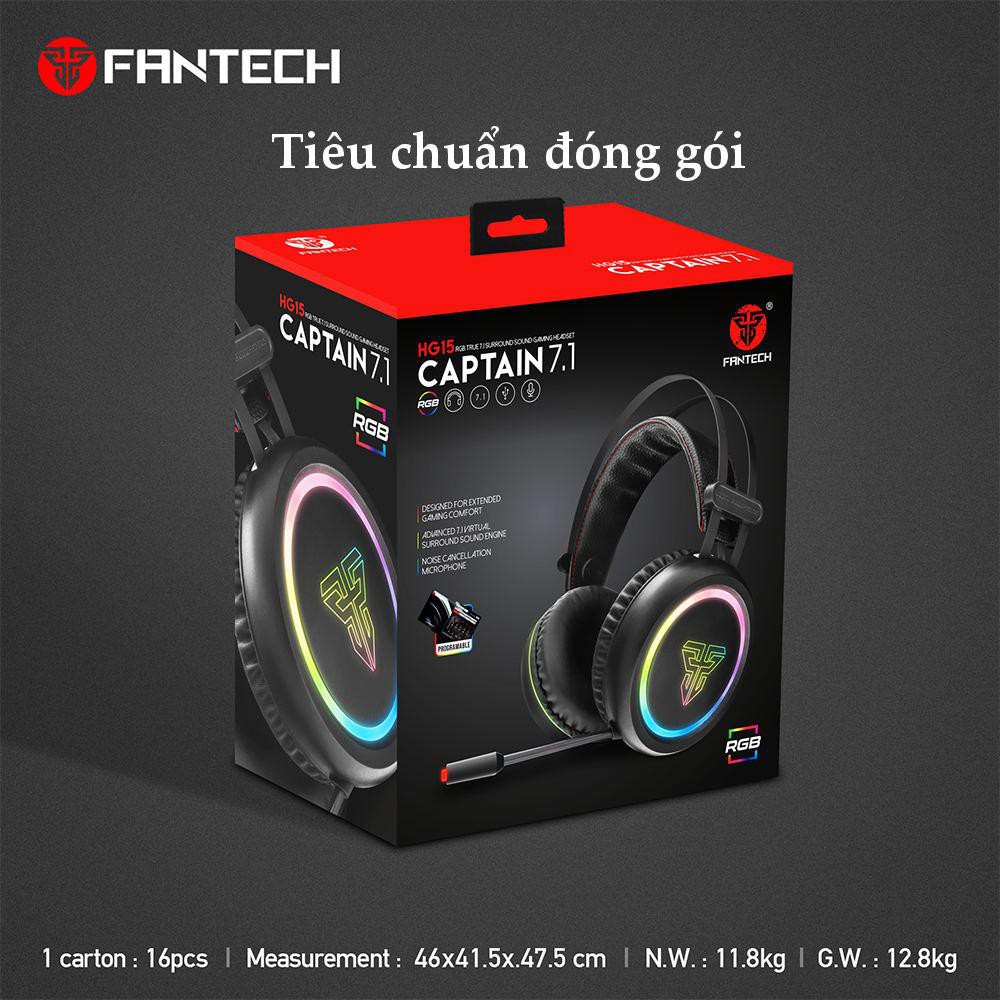 Tai nghe Gaming có dây âm thanh vòm 7.1 sound ( CAPTAIN 7.1 ) LED RGB Fantech HG15 | WebRaoVat - webraovat.net.vn