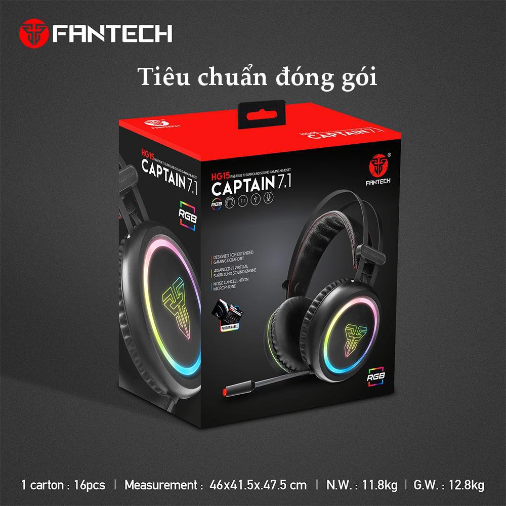 Tai nghe Gaming ECO FANTECH CAPTAIN HG15 Hỗ Trợ Làm Việc và Học Tập Online Âm thanh vòm 7.1 Mic tháo rời