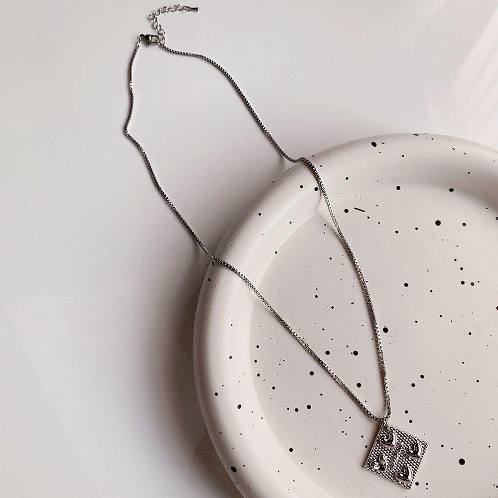 Vòng cổ Bằng Thép Titan Mặt Hình Học Đơn Giản Phong Cách Hàn Quốc Cho Cặp Đôi