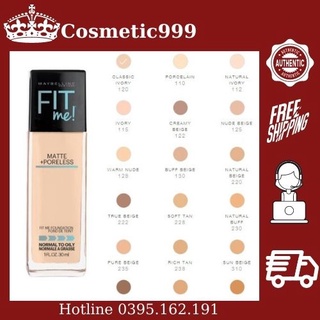 Kem nền maybeline, foudation fit me matte poreless chính hãng lâu trôi cho da dầu Cosmetic999