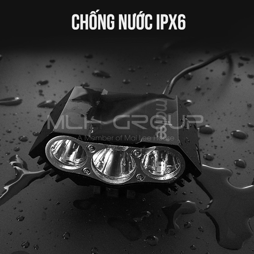 Đèn Trợ Sáng Xe Đạp Gắn Ghi Đông Cho Xe Đạp Thể Thao MTB 3xT6 900 lumens N3 Nhiều Chế Độ Sáng Chiếu Rộng Siêu Sáng MLH