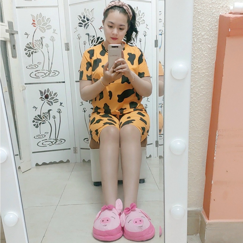 ❌❌ Bò sữa ❌❌ Đồ bộ lửng  thun, đồ bộ bò sữa, đồ bộ mặc nhà bò sữa siêu xinh M0023