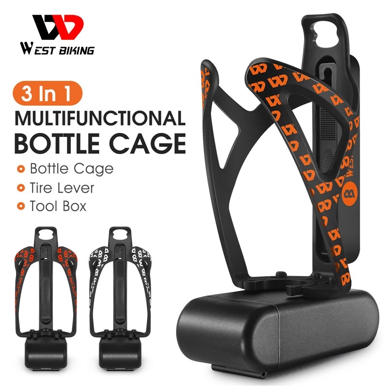 Bộ 2 phụ kiện bẩy lốp và lồng giữ bình nước WEST BIKING dành cho xe đạp