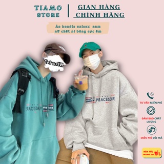 Áo hoodie unisex tiamo store dưới 65kg chất nỉ bông - peacesonr