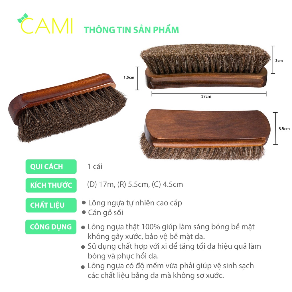 Dụng cụ đánh bóng giày lông ngựa tự nhiên - Cami - CMPK235