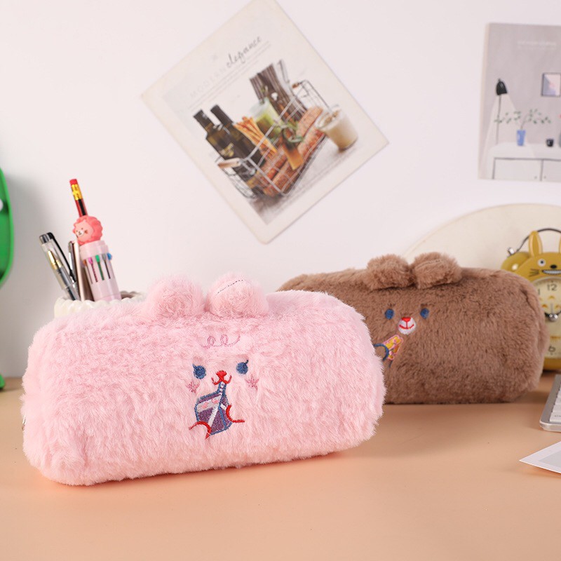 Túi bút chì bằng vải nhung dễ thương cho học sinh Bentoy Milkjoy