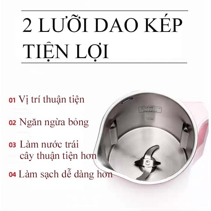 Máy làm sữa hạt mini 350ml siêu nhỏ gọn Browton nhập khẩu cao cấp, tiếng ồn nhỏ, có HDSD Tiếng Việt