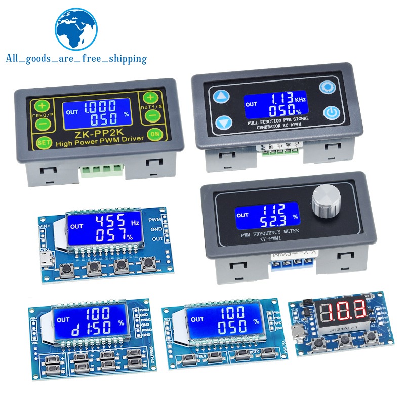 Bộ tạo tín hiệu chế độ kép pwm tần số xung chu kỳ nhiệm vụ mô đun điều chỉnh màn hình lcd 1hz-150khz 3.3v-30v mô đun bảng pwm