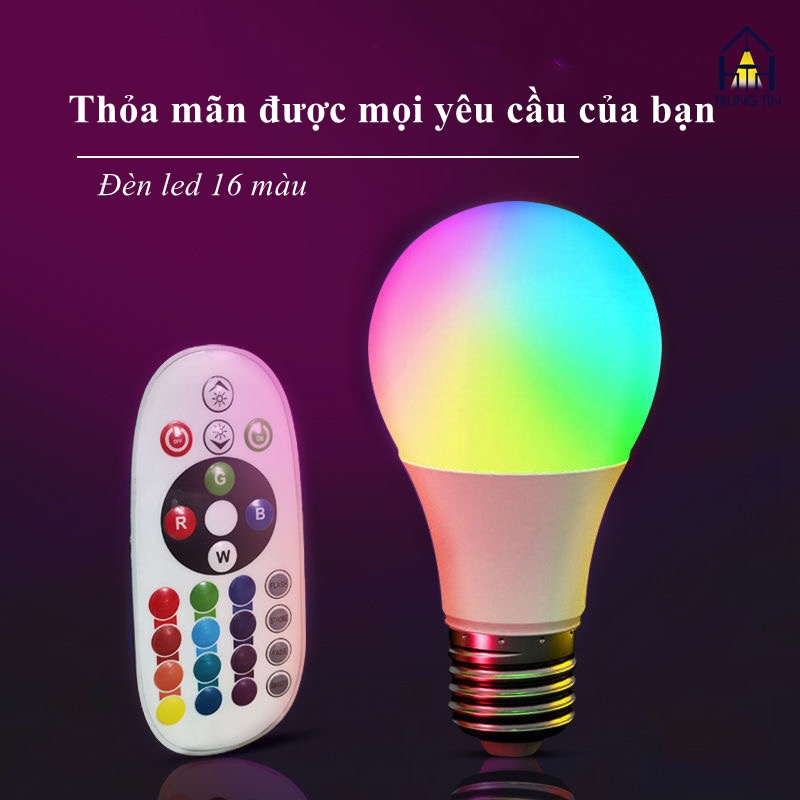 🔥 HCM 🔥 Đèn led Tiktok bóng đèn RGB đổi màu kèm remote ánh sáng lớn trang trí dành cho livestream đèn ngủ đèn rọi sàn