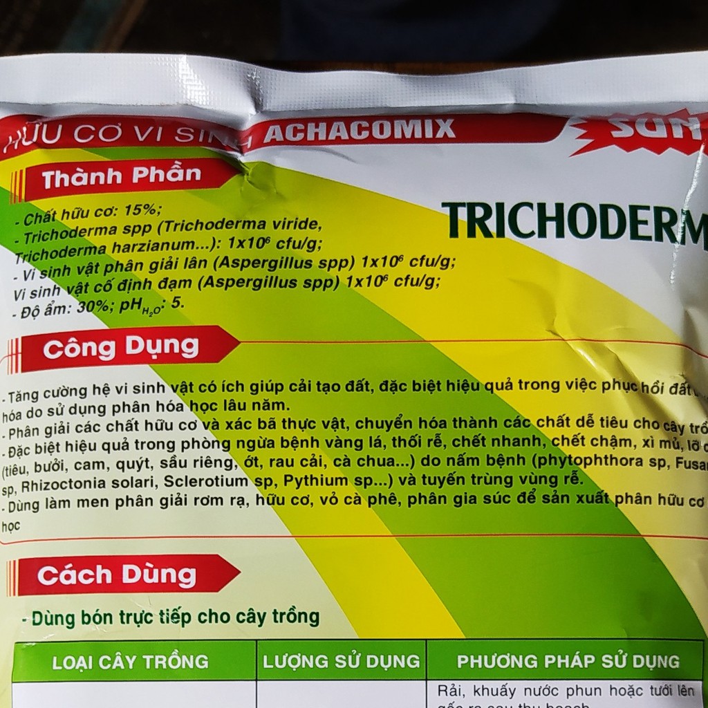 Nấm Đối Kháng Tricoderma - Phân Hữu Cơ Vi Sinh ACHACOMIX TRICHODERMA SUN (1kg)