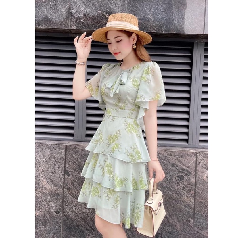 Đầm thiết kế chất voan lụa dáng xếp tầng nhẹ nhàng V1923 - Zin Boutique [Kèm ảnh thật]