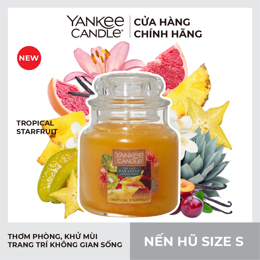 Nến hũ Yankee Candle size S - Tropical Starfruit (104g)