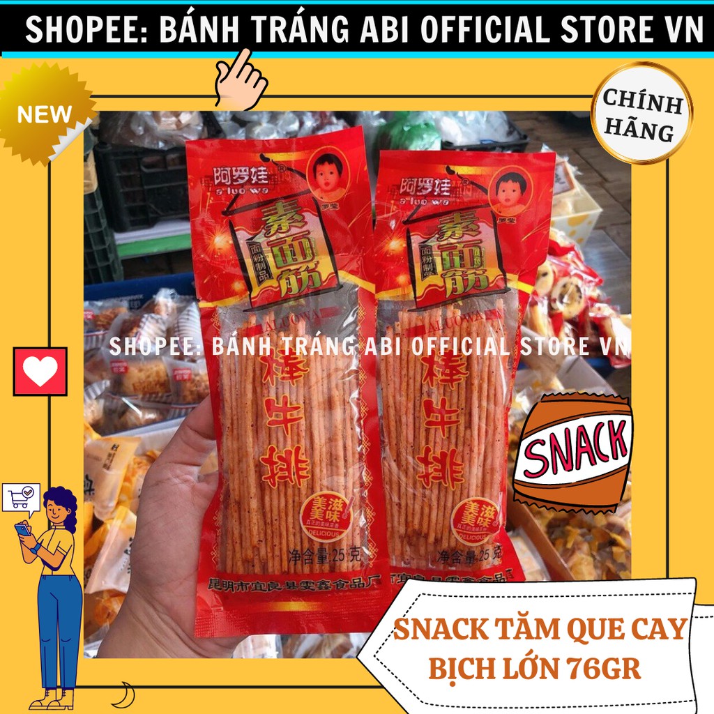 [MÓN ĂN TUỔI THƠ] SNACK BIM BIM TĂM QUE CAY gói 25g