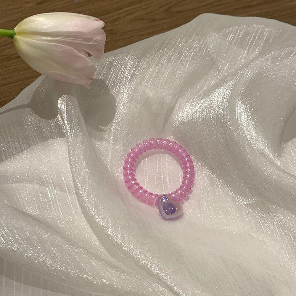 IVORY Dây Buộc Tóc Đuôi Cá Bằng Nhựa Resin Màu Sắc Retro Dễ Phối Đồ Dành Cho Bạn Nữ