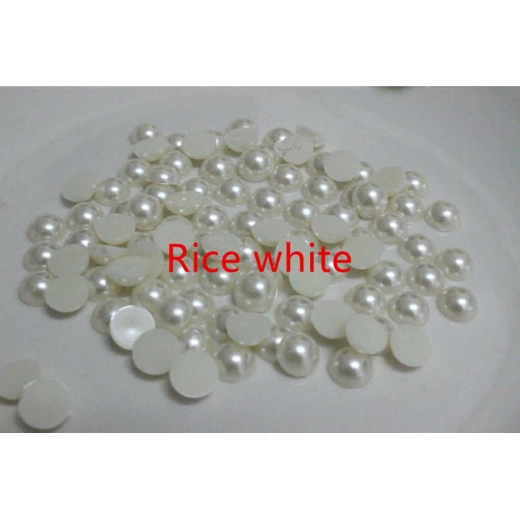 Hạt ngọc trai giả 2mm-24mm màu trắng và ngà dùng trang trí điện thoại