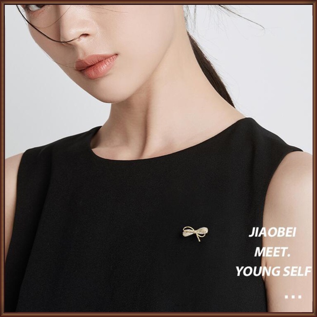 Ghim Cài Áo Hình Nơ Đính Đá Bằng Hợp Kim Thời Trang Cho Nữ