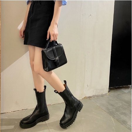 Boot Cao Cổ Boot Nữ Da Mềm Đế Dày Chống Trượt Năng Động Ulzzang Thời Trang Hàn Quốc LEON OFFICIAL