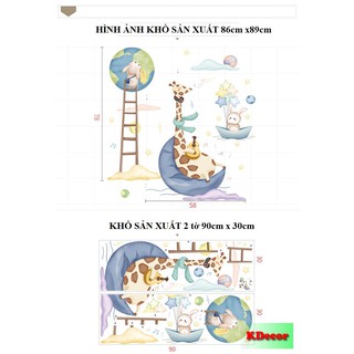 Decal dán tường hươu cao cổ ca hát
