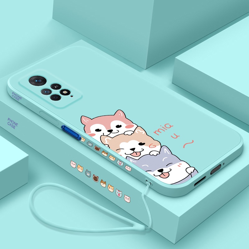Ốp Điện Thoại Silicon Họa Tiết Hoạt Hình Dễ Thương Kèm Dây Đeo Cho Redmi note 11 note 11s note 11 pro