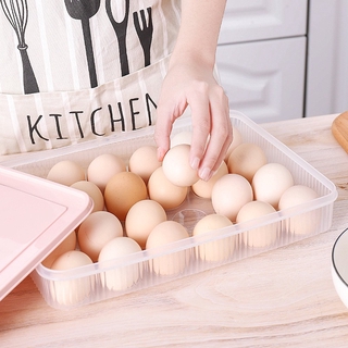 Egg storage box with lid refrigerator kitchen fresh-keeping storage box new plastic egg rack egg tray