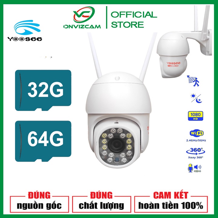 [QUAY QUÉT - CHỐNG MƯA] Camera Yoosee PTZ 3.0 Mpx có đèn chiếu sáng ban đêm góc rộng, báo trộm đột nhập