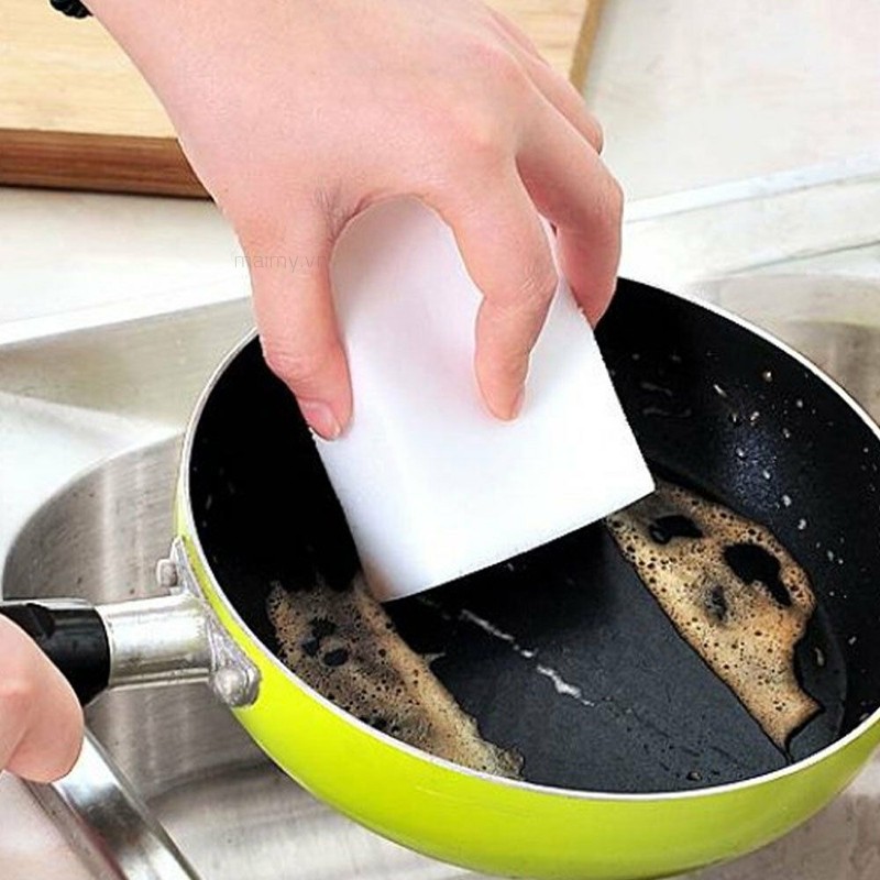 Set 50 miếng bọt biển màu trắng vệ sinh đa năng 100 * 60 * 20mm