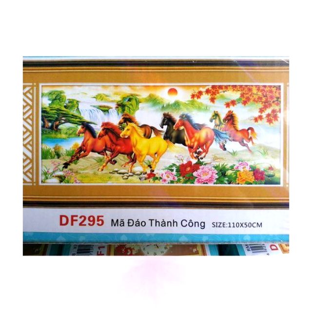 TRANH ĐÍNH ĐÁ  MÃ ĐÁO THÀNH CÔNG DF295 (110X50)
