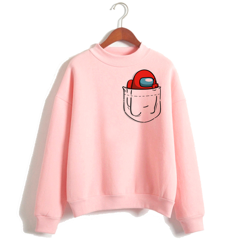 among us Women áo Skew Neck Long Sleeve Stripe Pullover Buttons Harajuku Sweatshirt Female Autumn Jumper Casual Hoo