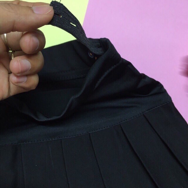 Chân váy Bầu xếp ly, có đỡ bụng kèm chun điều chỉnh, chất umi mềm mịn