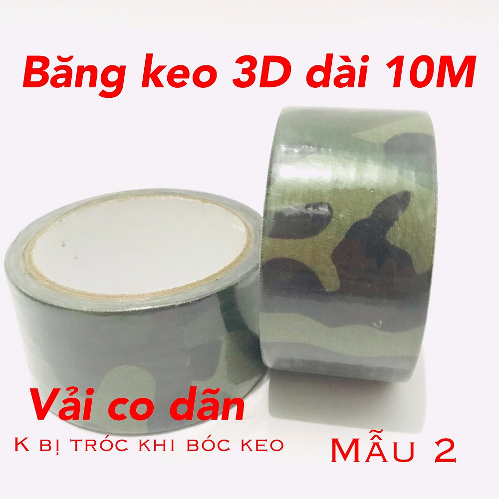 Băng keo ngụy trang 3D dài 10m màu rằn ri