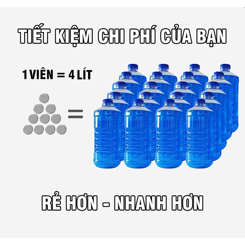 Viên sủi rửa kính ô tô tiện dụng - Giúp tẩy sạch kính lái, tạo hiệu ứng lá sen, thân thiện với môi trường