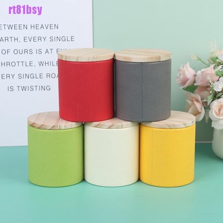 Hộp Thiếc Đựng Trà / Kẹo Hình Tròn Có Nắp Bằng Gỗ Kích Thước Nhỏ Màu Sắc Xinh Xắn rt81bsy