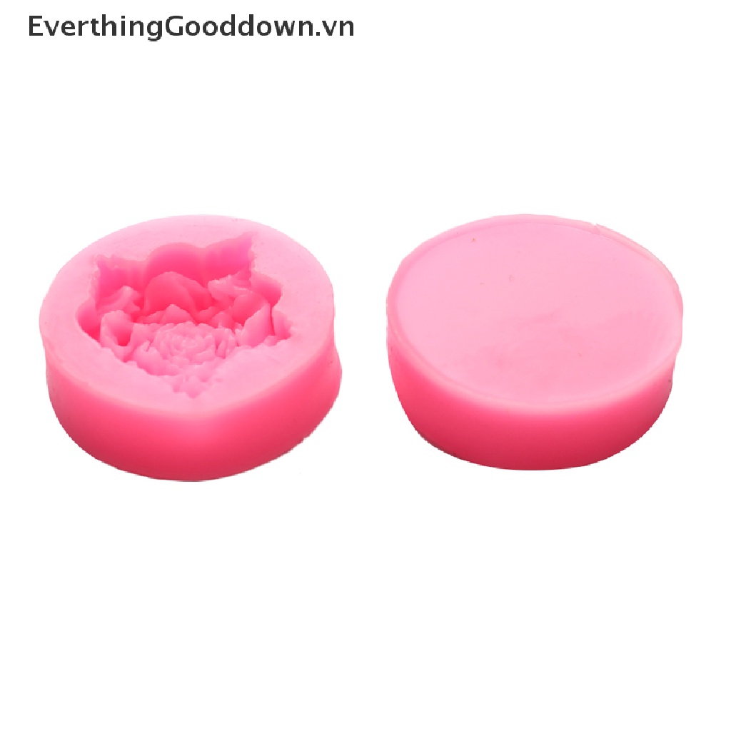 Khuôn Silicone Tạo Hình Hoa Hồng Nở 3D Trang Trí Bánh