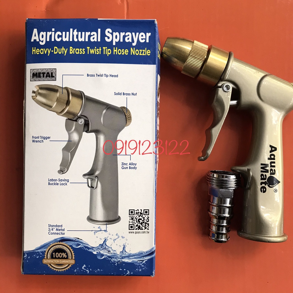 [hàng xịn] Vòi Xịt Phun Nước Tưới Cây Chỉnh Tia W-9301 TAIWAN