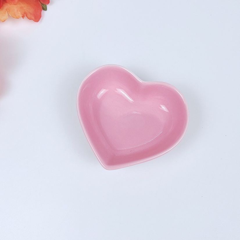 Bát Ăn Dặm Cho Bé Hình Trái Tim , Bát Sứ Ăn Dặm Đĩa Đựng Gia Vị Hình Trái Tim Xinh Xắn Dung Tích 30ml Cho Bé Ăn Dặm