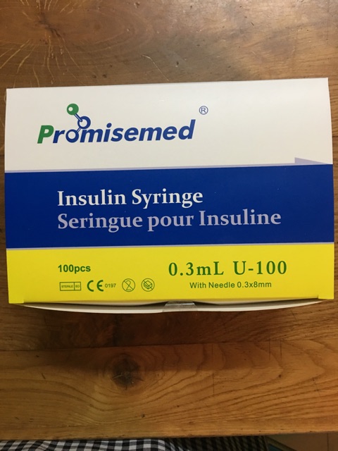 Kim tiêm tiểu đường 0.3ml u-100  đầu kim ngắn 0,3x8mm , dây 12 cái - ảnh sản phẩm 2