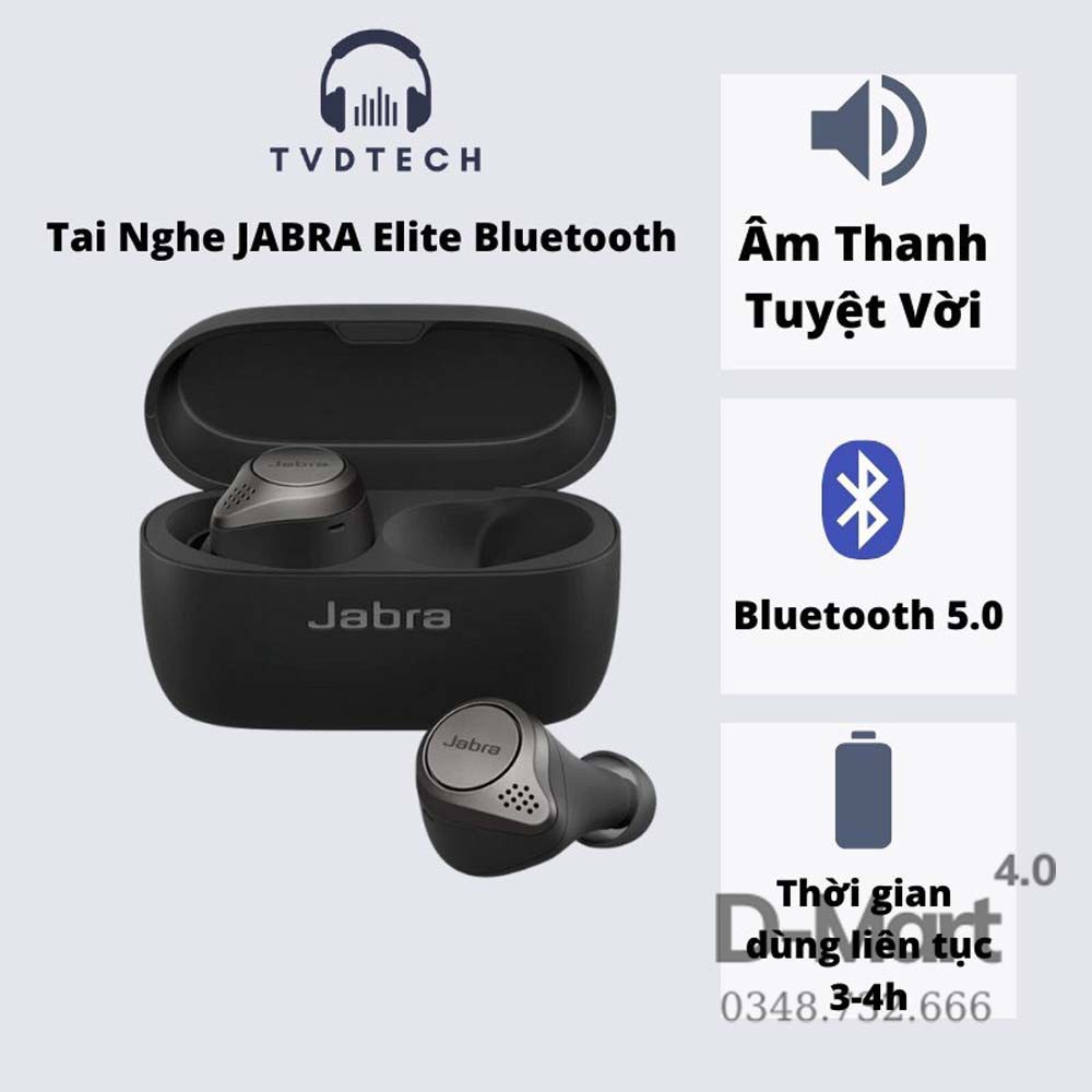 Tai Nghe Bluetooth True Wireless JABRA Elite 75T Wireless Charging Sạc Không Dây [ BẢO HÀNH 6 THÁNG] - Dmart4.0