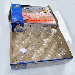 Bộ 12 Ống Giác Hơi Thủy Tinh Dùng Lửa + Kèm Cây Châm Lửa