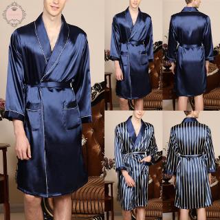 Áo choàng ngủ dài tay phong cách Kimono cho nam