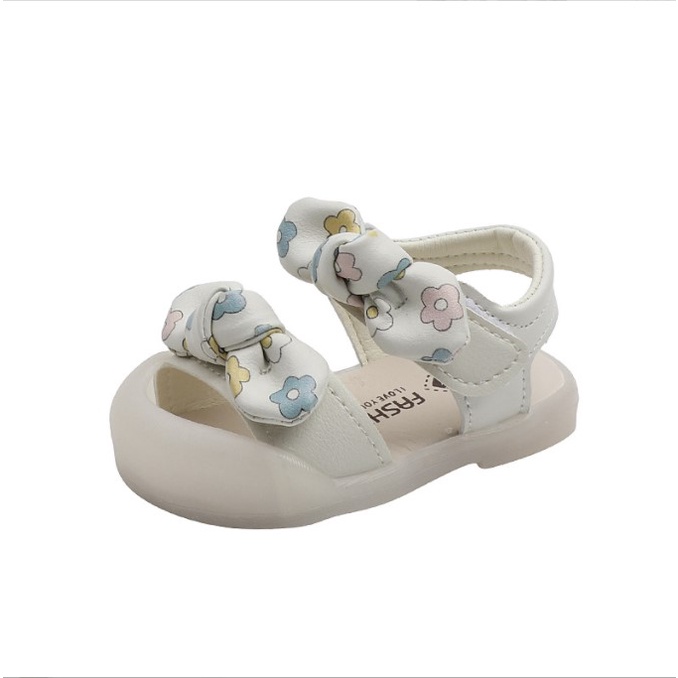 Sandal Giày Tập Đi Bé Gái Siêu Nhẹ Siêu Xinh Thắt Nơ Cho Chân Bé 11.5-13.5cm