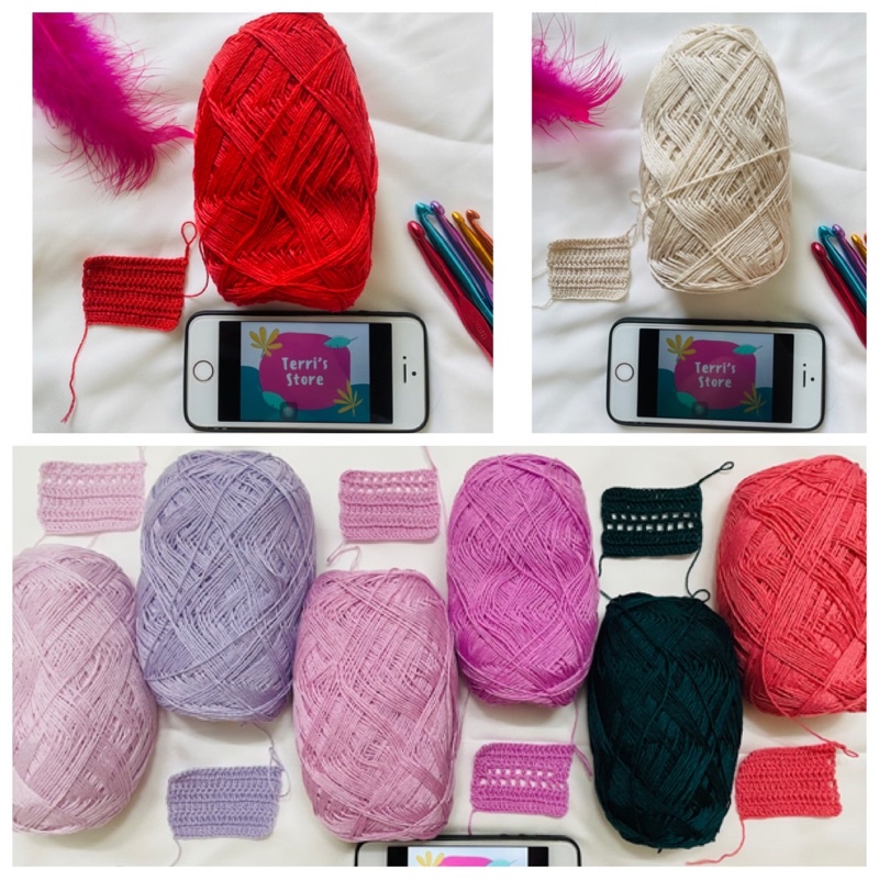 Sợi Cotton Thái - Sợi se/xe 2 chiều  - Sợi mền bóng nhẹ và mát dùng móc áo váy bikini áo dài mùa hè