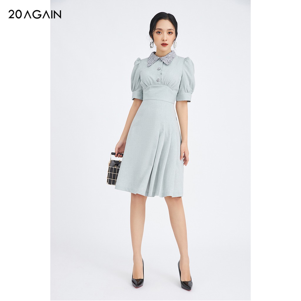 Đầm váy nữ công sở 20AGAIN đủ màu, đủ size, thiết kế dài tay phối cổ DEA1091 | BigBuy360 - bigbuy360.vn