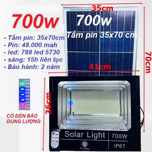 Đèn Năng Lượng Mặt Trời, Đèn năng lượng mặt trời sân vườn 100w,200w,300w,,500w,700w, 800w Khung nhôm BH 2 NĂM