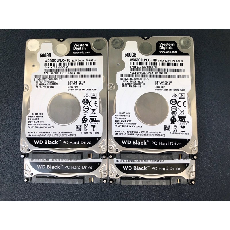 Ổ cứng laptop 2.5inch Western Black 500GB mỏng 7200rpm zin tháo máy
