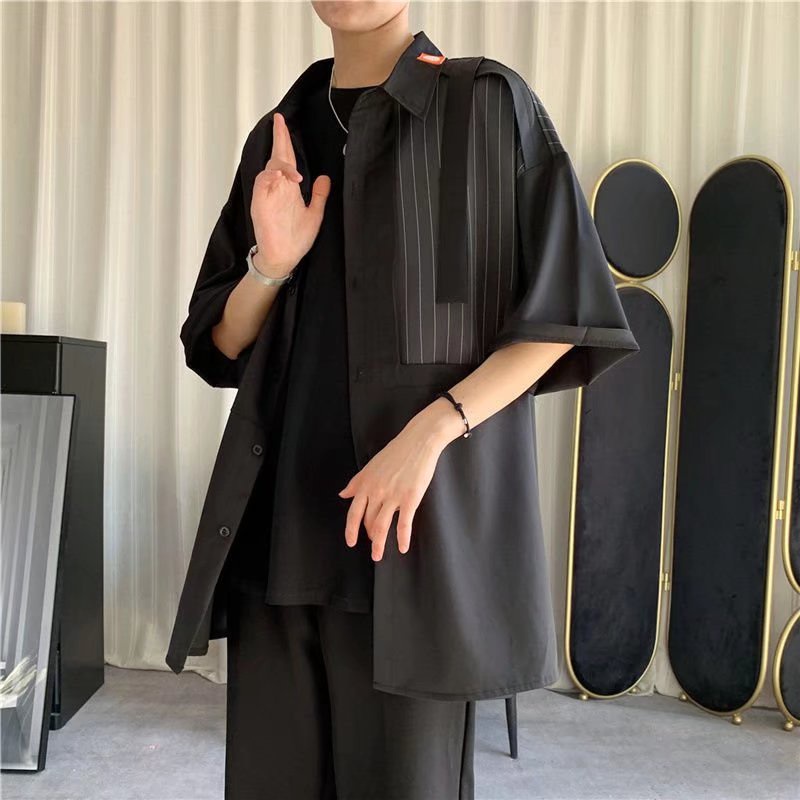 [M-3XL] Áo Khoác Sơ Mi Tay Ngắn Phong Cách Mùa Hè Thời Trang Thường Ngày Cho Nam