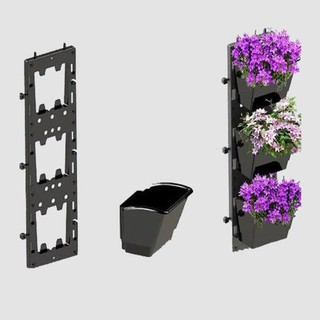 Chậu Vườn Tường Đứng Module Đẹp Chất Lượng 3 chậu và 1 khung