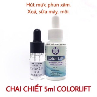 Chai colorlift 5ml xoá hút mực xăm chuyên dụng trong phun xăm