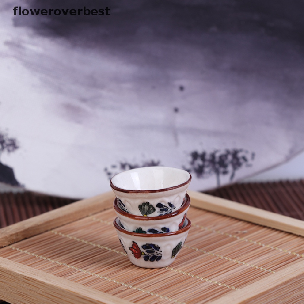 Tô chén sứ mini trang trí nhà búp bê